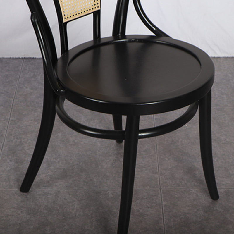 Modern Black Side Chair Solid Wood Dining Chair for Living Room