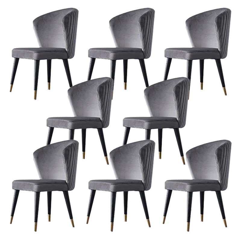 Parsons Glam Side Chair Velvet Wooden Base Dining Chair for Dining Room