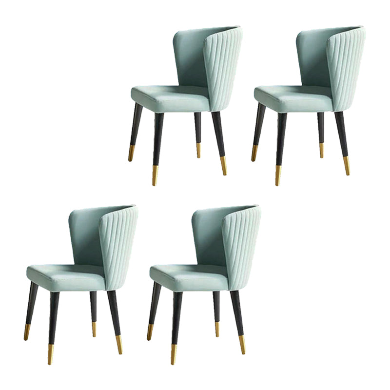 Parsons Glam Side Chair Velvet Wooden Base Dining Chair for Dining Room