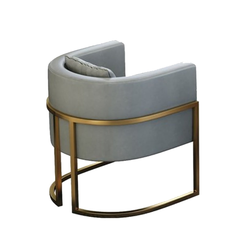 Parsons Arm Chair Leather Indoor Dining Chair with Gold Frame