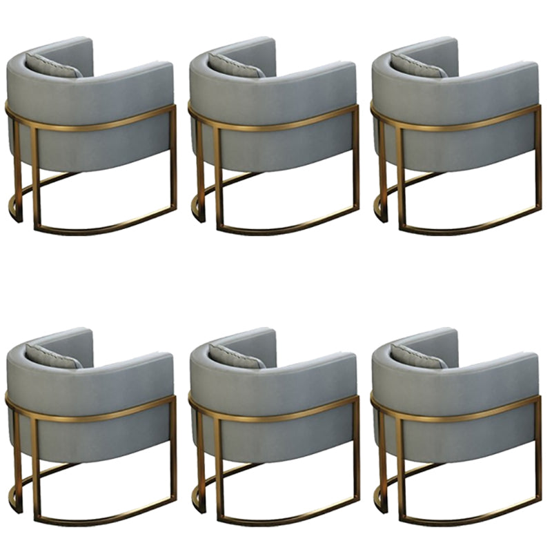 Parsons Arm Chair Leather Indoor Dining Chair with Gold Frame