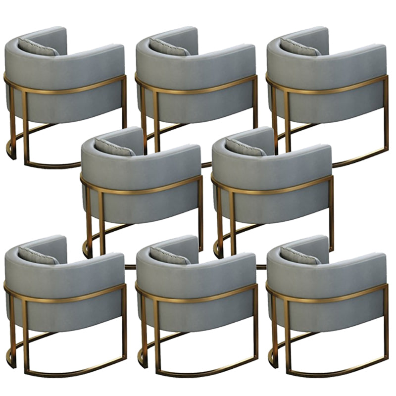 Parsons Arm Chair Leather Indoor Dining Chair with Gold Frame