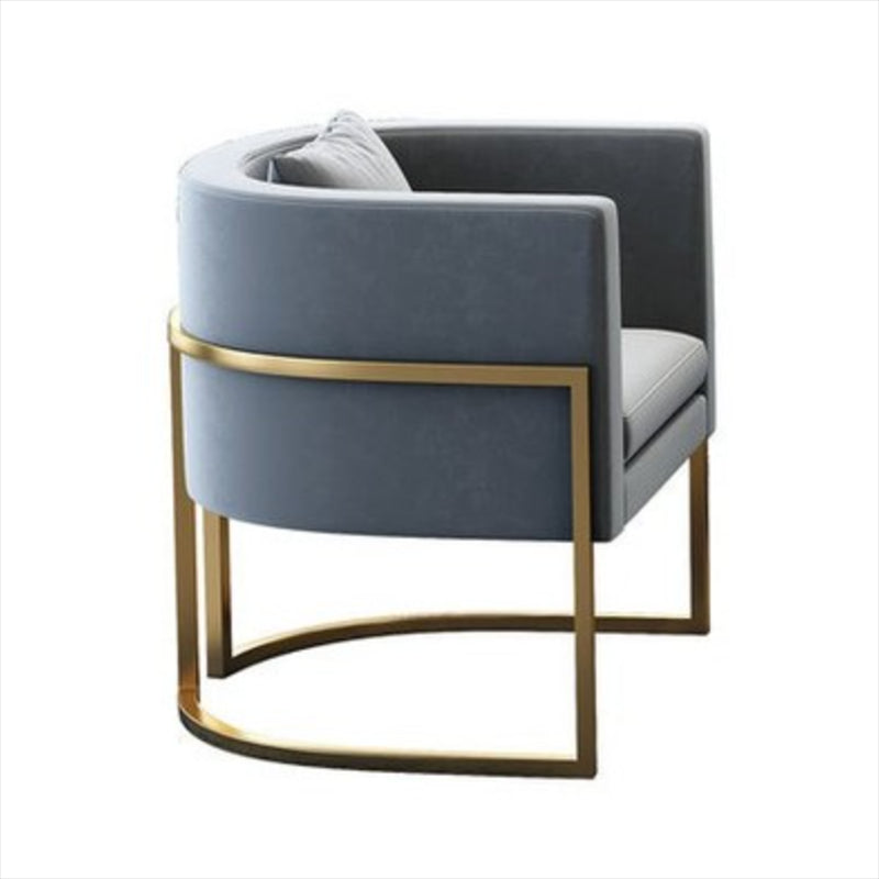 Parsons Arm Chair Leather Indoor Dining Chair with Gold Frame