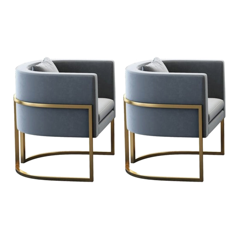 Parsons Arm Chair Leather Indoor Dining Chair with Gold Frame