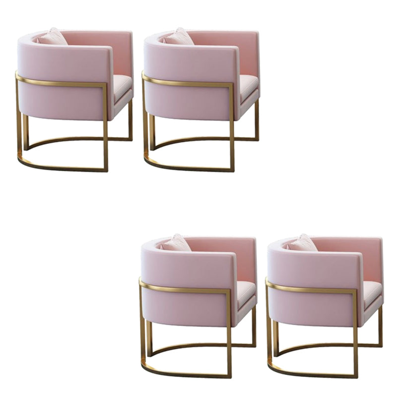 Parsons Arm Chair Leather Indoor Dining Chair with Gold Frame