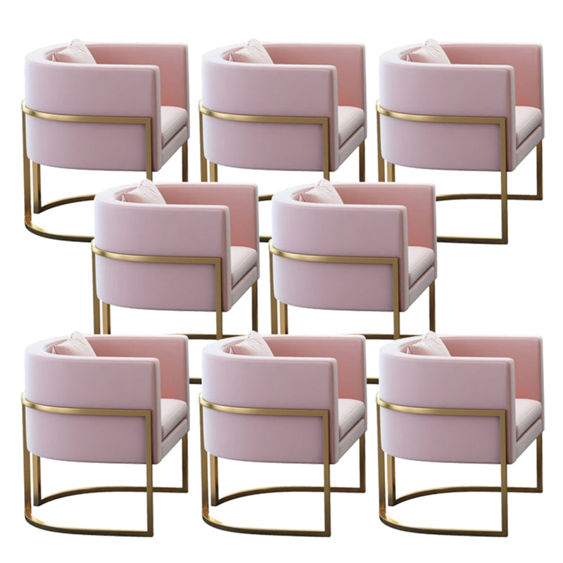 Parsons Arm Chair Leather Indoor Dining Chair with Gold Frame