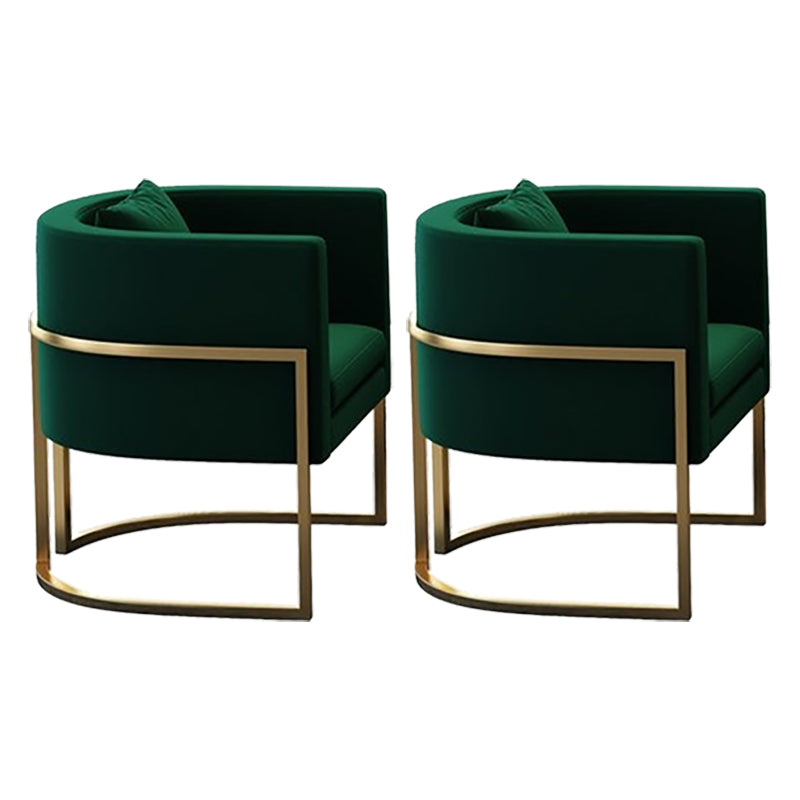 Parsons Arm Chair Leather Indoor Dining Chair with Gold Frame