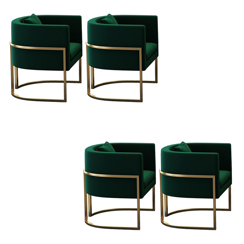 Parsons Arm Chair Leather Indoor Dining Chair with Gold Frame