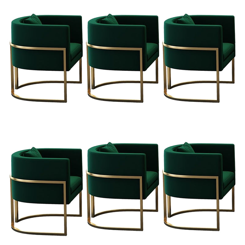 Parsons Arm Chair Leather Indoor Dining Chair with Gold Frame