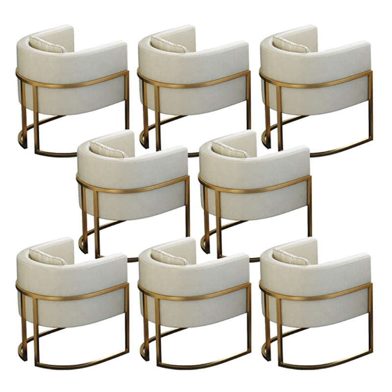 Parsons Arm Chair Leather Indoor Dining Chair with Gold Frame