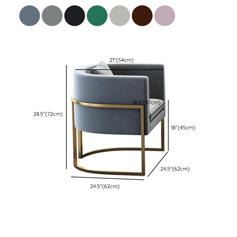 Parsons Arm Chair Leather Indoor Dining Chair with Gold Frame