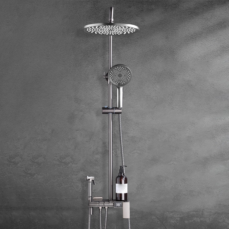 Modern Brass Shower System Adjustable Spray Pattern Shower Set