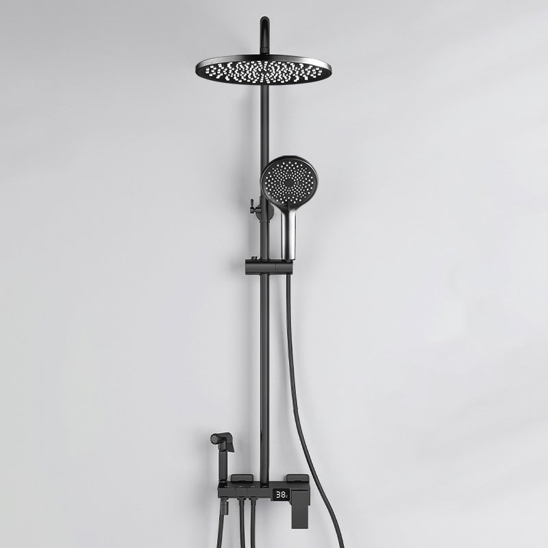 Modern Brass Shower System Adjustable Spray Pattern Shower Set