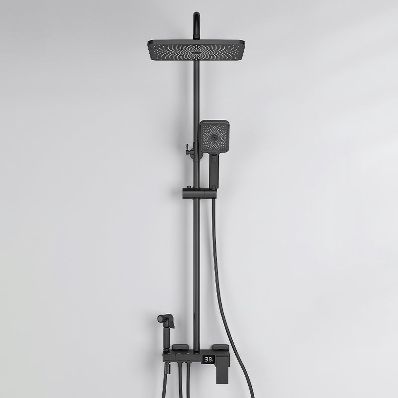 Modern Brass Shower System Adjustable Spray Pattern Shower Set