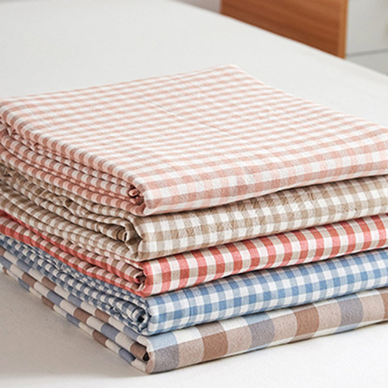 100 Cotton Sheet Set Checkered and Solid Color1or 2 Piece Bed Sheet