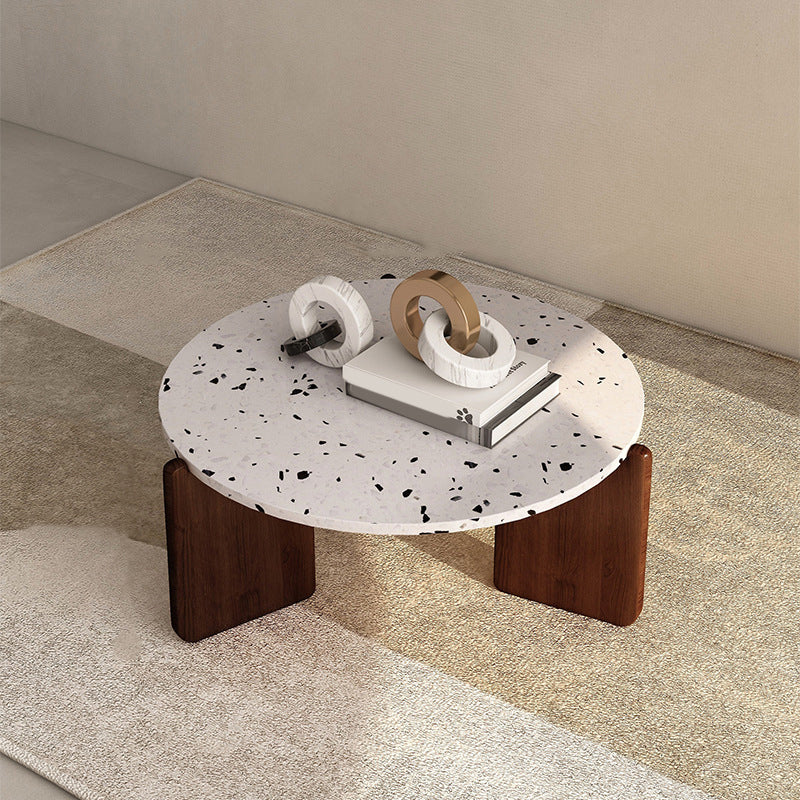 Modern 3 Legs Coffee Table Slate Round Coffee Cocktail Table