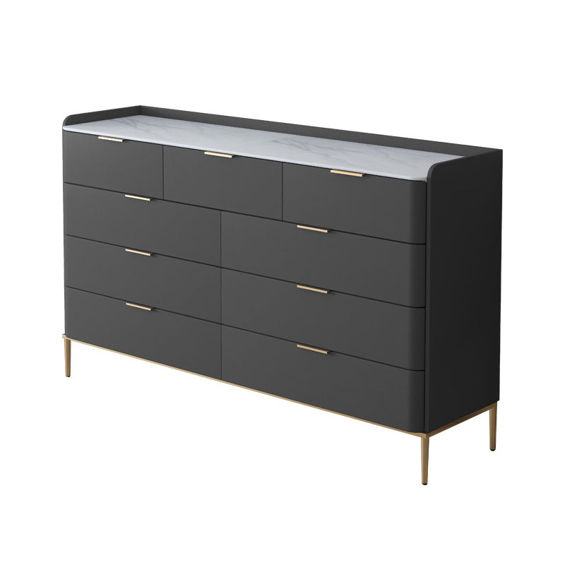 Contemporary Storage Chest Dresser Stone Dresser with 8/9 Drawers