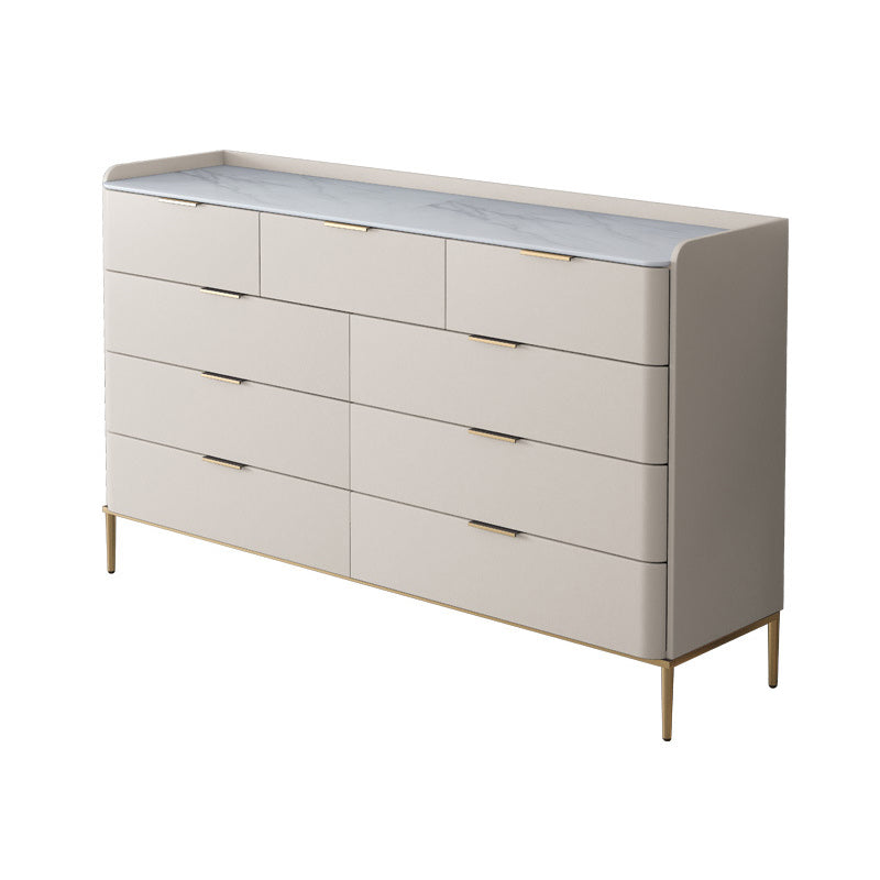 Contemporary Storage Chest Dresser Stone Dresser with 8/9 Drawers
