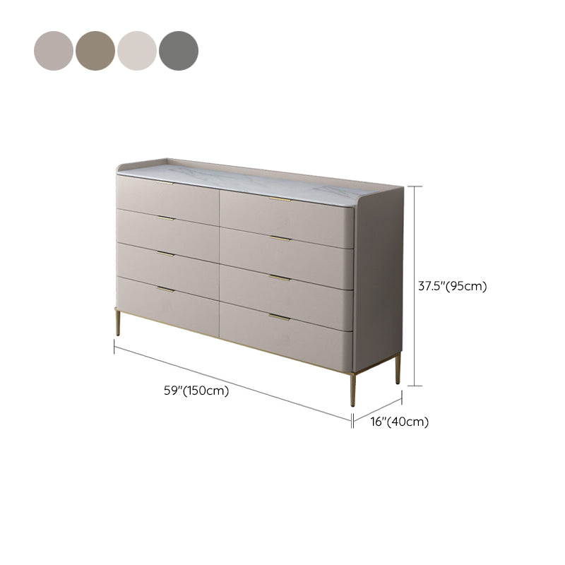 Contemporary Storage Chest Dresser Stone Dresser with 8/9 Drawers