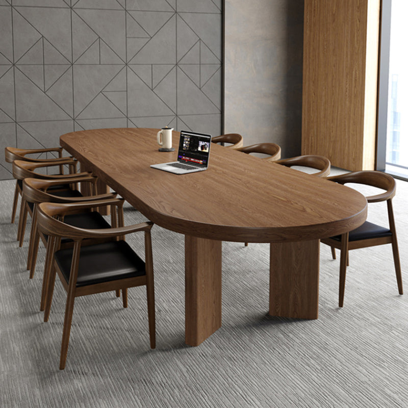 Modern Solid Wood Office Desk Parsons Base 29.53" Tall Writing Desk