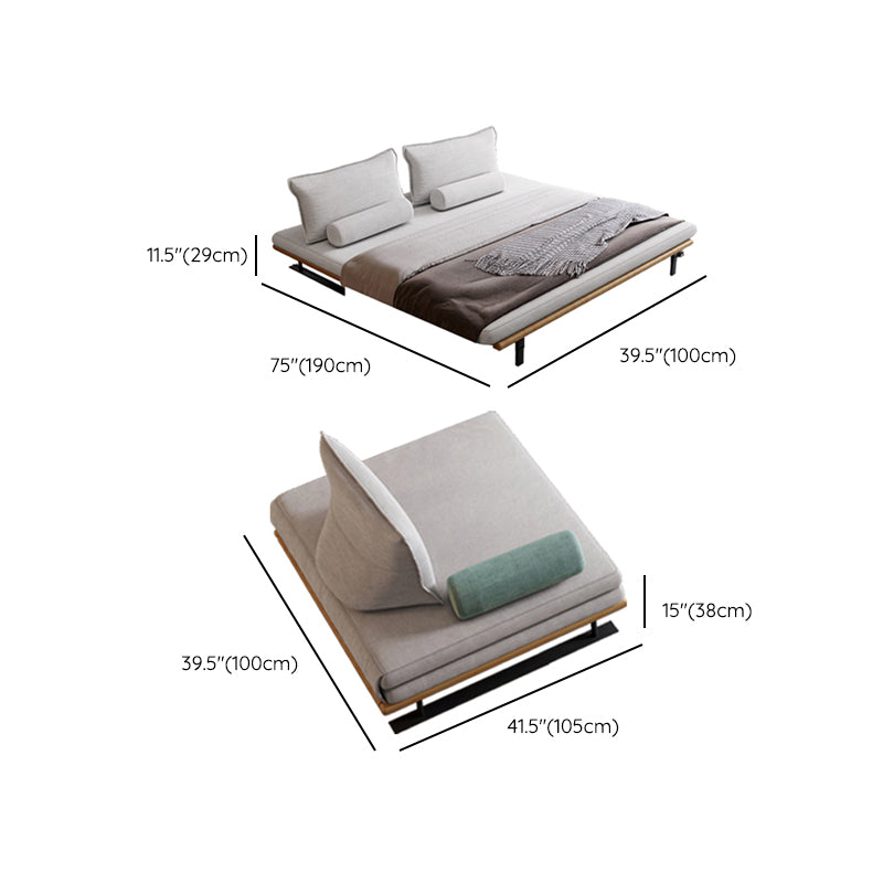 Pillow Top Arm Sleeper Scandinavian Styled Sleeper Sofa Bed in Gray