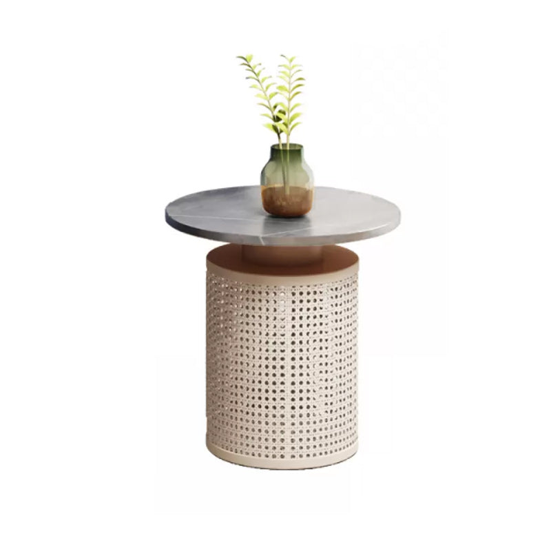 Contemporary Round Cocktail Table Single Slate Coffee Cocktail Table
