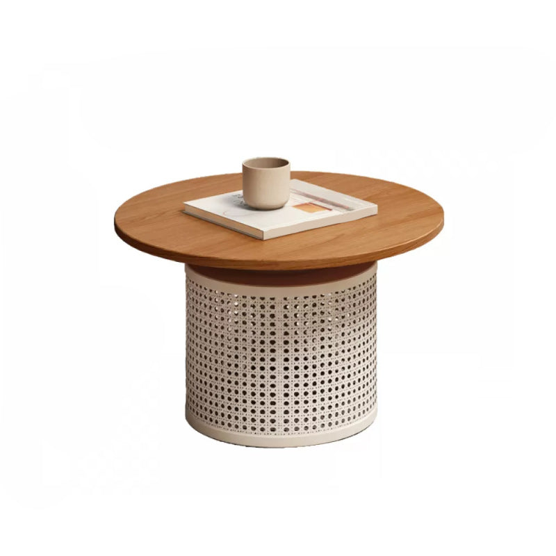 Contemporary Round Cocktail Table Single Slate Coffee Cocktail Table