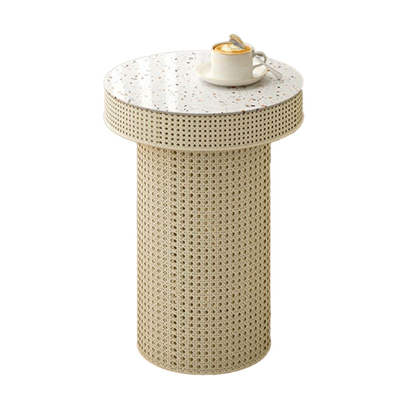 Contemporary Round Cocktail Table Single Slate Coffee Cocktail Table