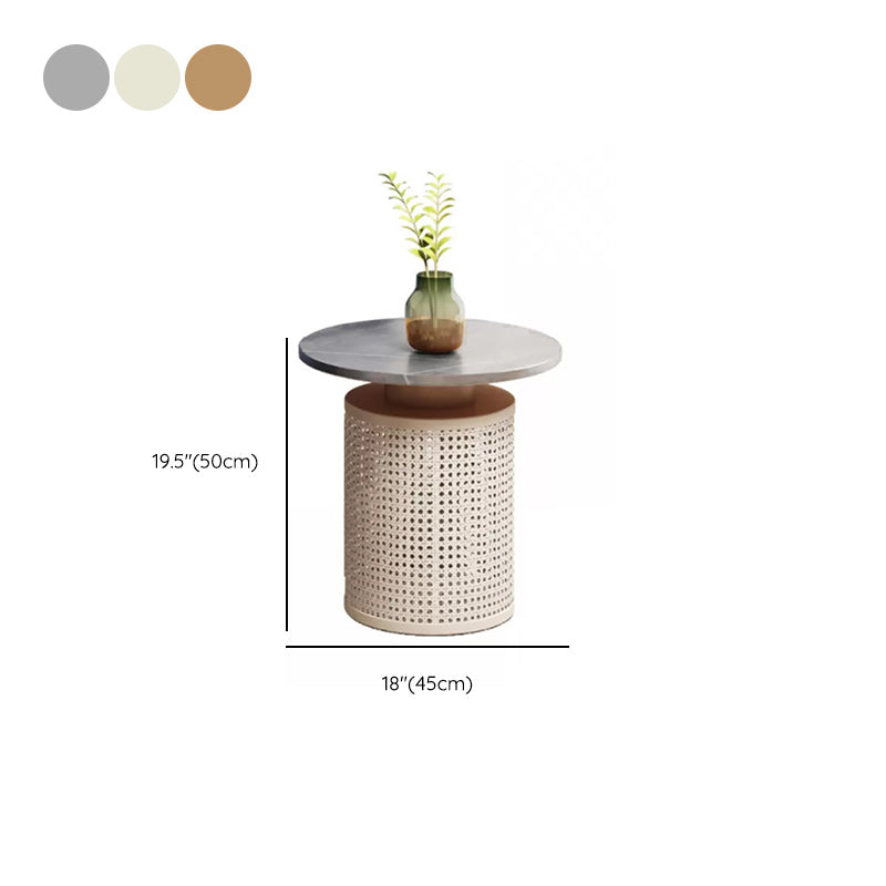 Contemporary Round Cocktail Table Single Slate Coffee Cocktail Table