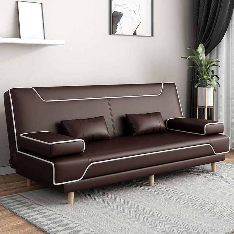 Contemporary Styled 33.46" Tall Sofa Bed Faux Leather Convertible Sofas