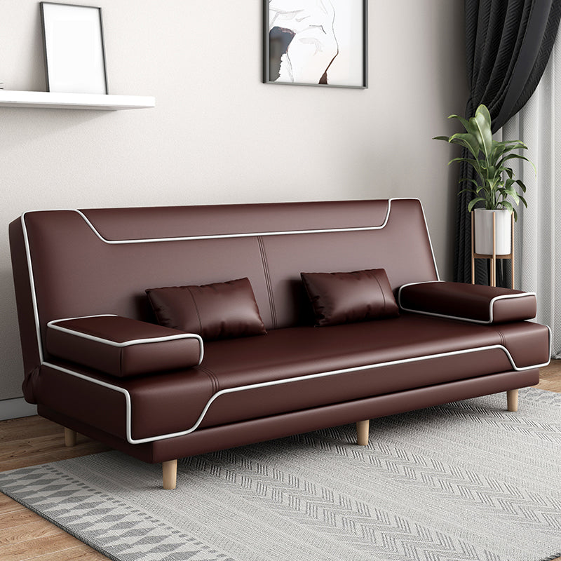 Contemporary Styled 33.46" Tall Sofa Bed Faux Leather Convertible Sofas