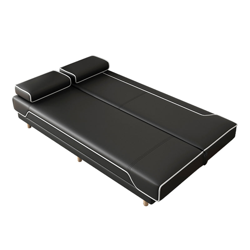 Contemporary Styled 33.46" Tall Sofa Bed Faux Leather Convertible Sofas