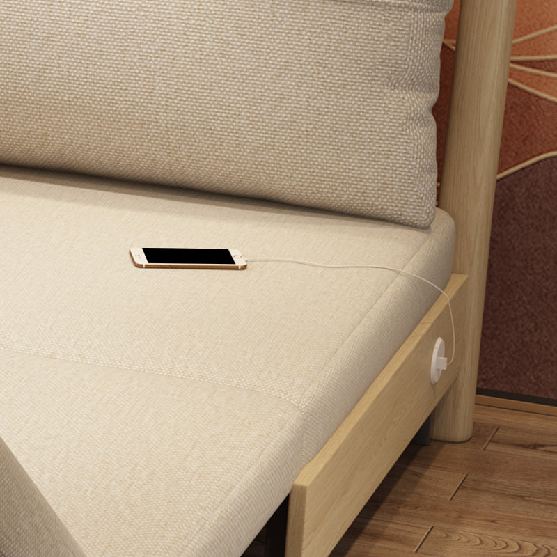 31.5" Linen Blend Armless Sleeper Scandinavian Styled Sleeper Sofa Bed