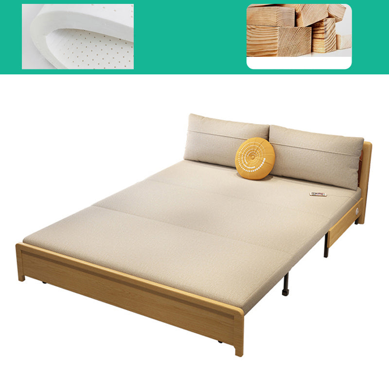 31.5" Linen Blend Armless Sleeper Scandinavian Styled Sleeper Sofa Bed