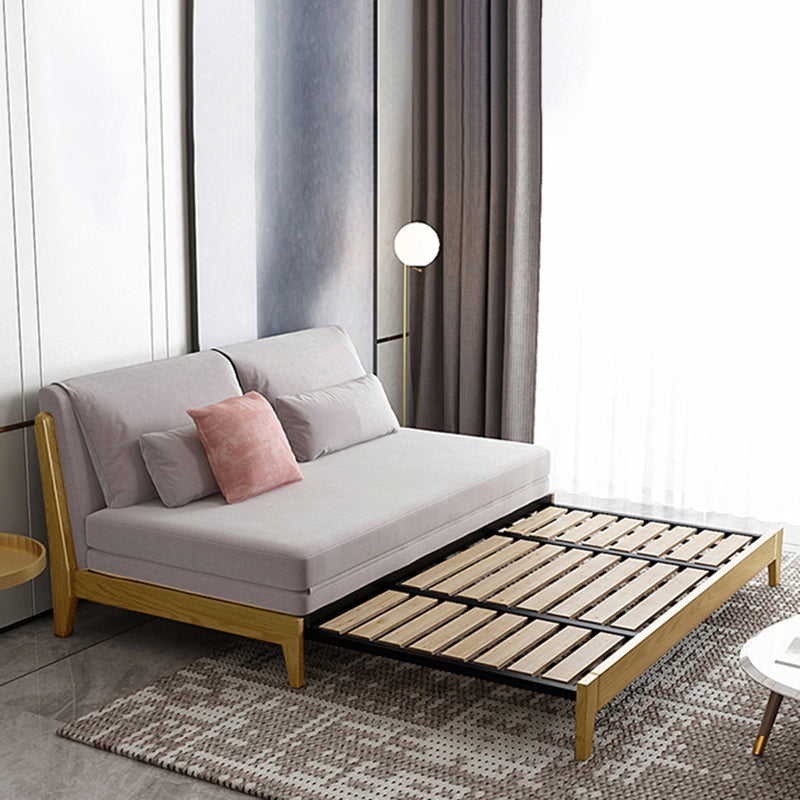 Scandinavian Style Gray Armless Sofa Bed Wood Frame Sleeper Sofa