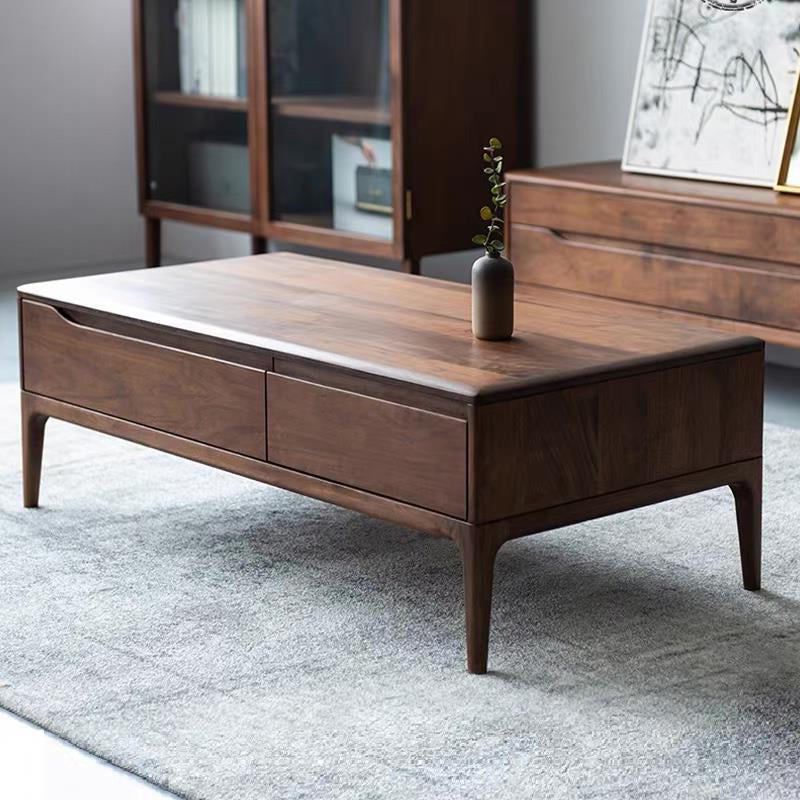 23" Wide Contemporary Coffee Table Rectangle Solid Wood Cocktail Table