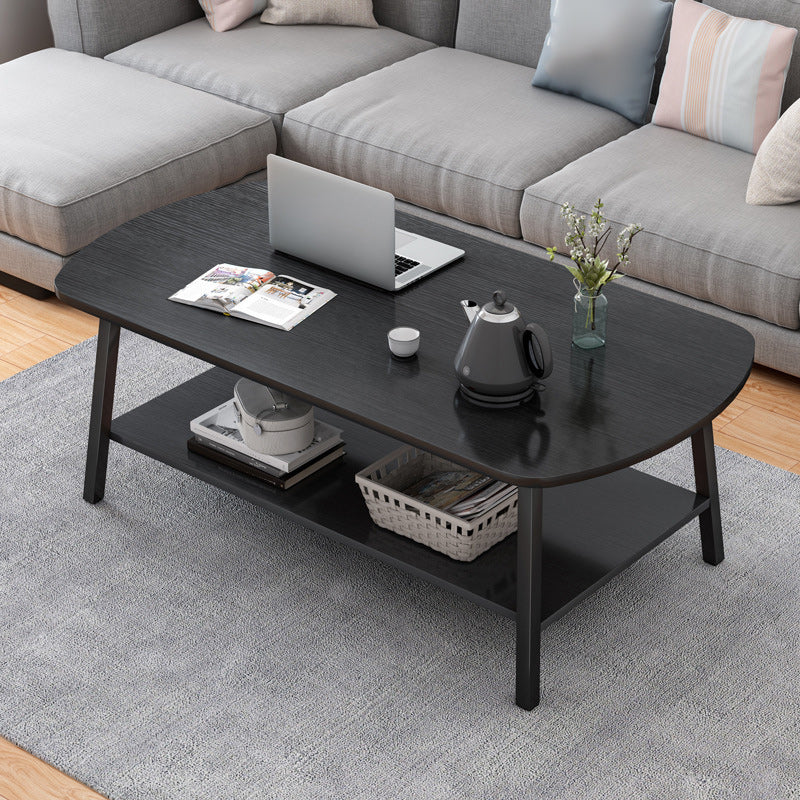 19"H Contemporary Coffee Table Wooden Coffee Cocktail Table with Storage