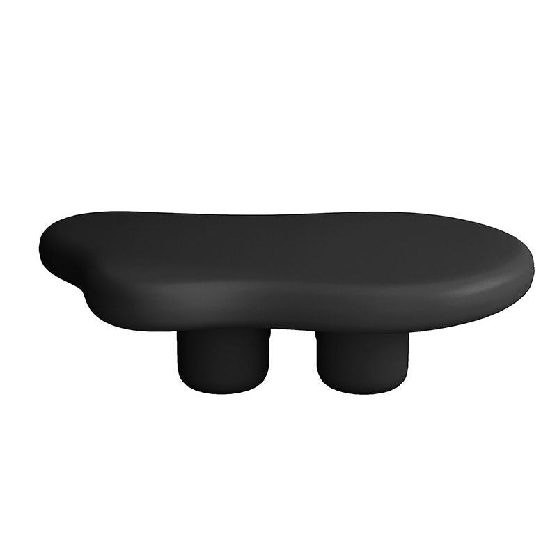 11"H Contemporary Coffee Table Wooden 2 Legs Coffee Cocktail Table