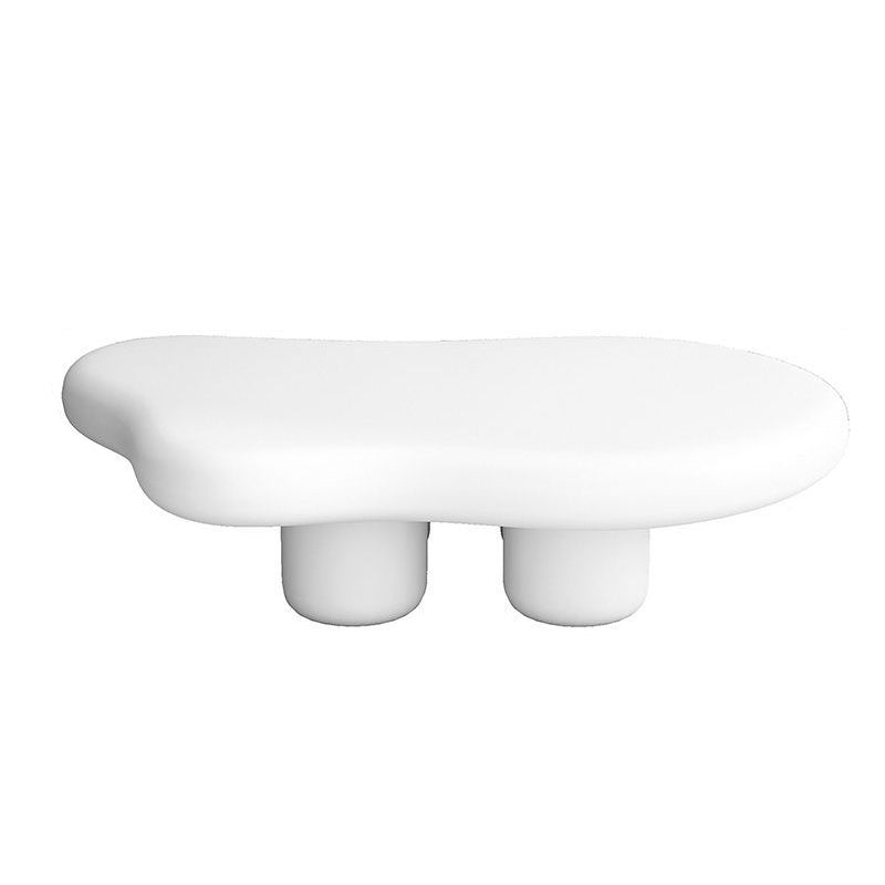 11"H Contemporary Coffee Table Wooden 2 Legs Coffee Cocktail Table