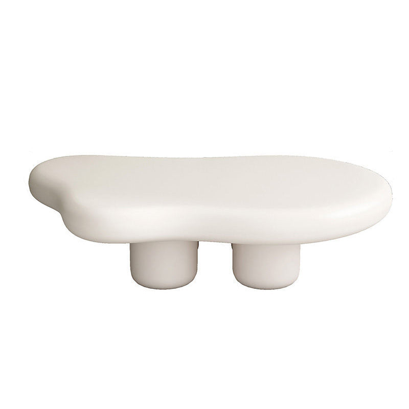 11"H Contemporary Coffee Table Wooden 2 Legs Coffee Cocktail Table