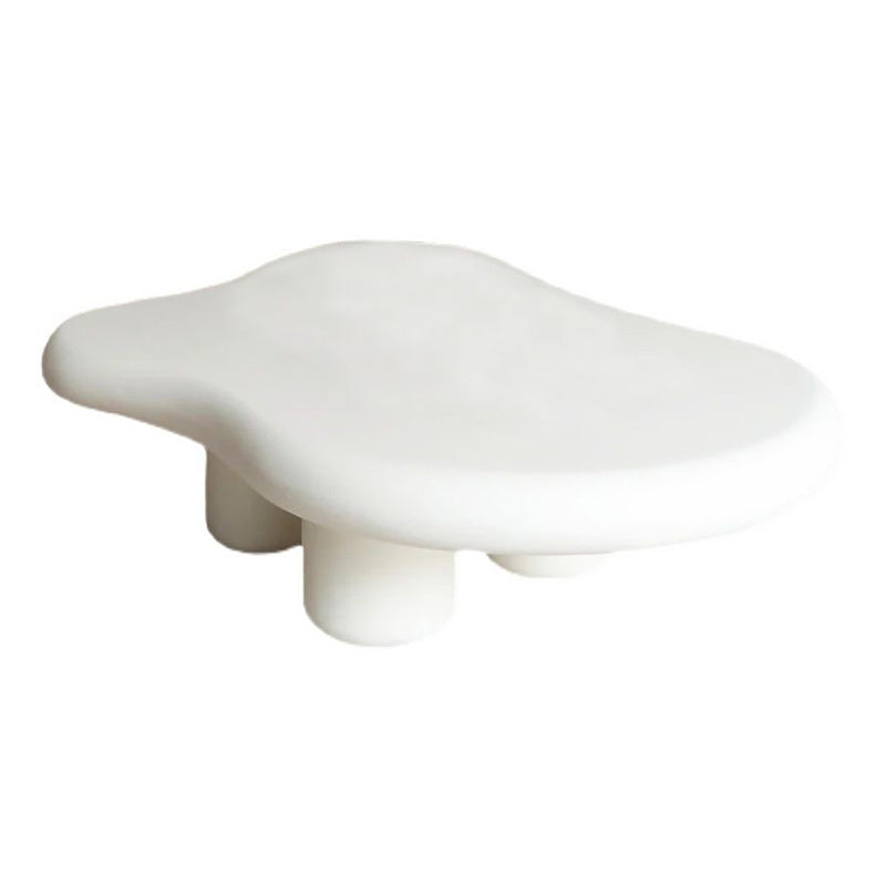 11"H Contemporary Coffee Table Wooden 2 Legs Coffee Cocktail Table