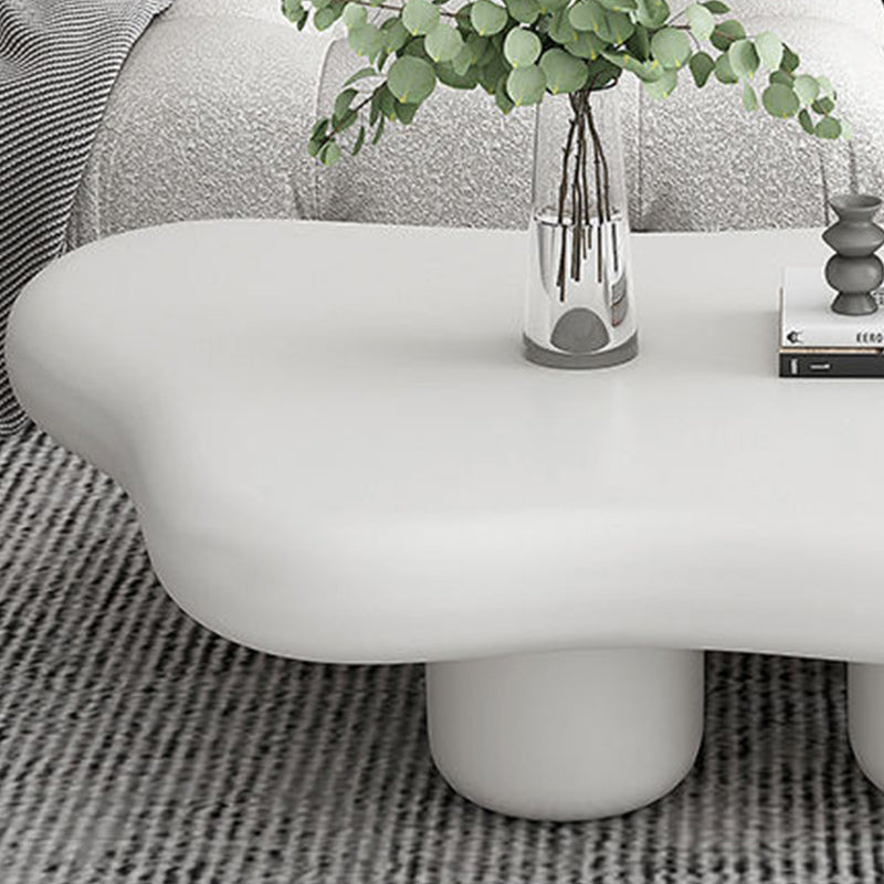 11"H Contemporary Coffee Table Wooden 2 Legs Coffee Cocktail Table