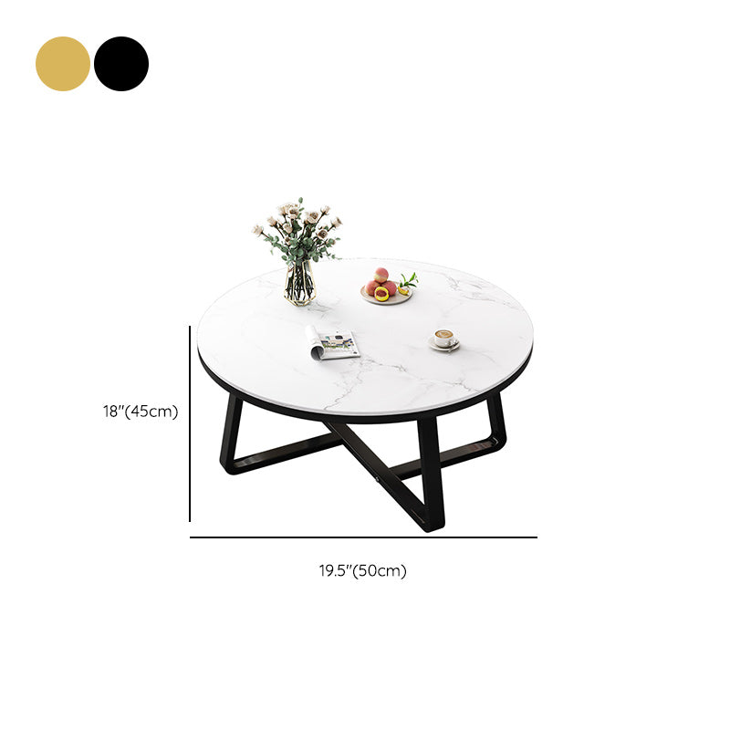Stone Geometric Contemporary Coffee Table Cross Legs Coffee Table