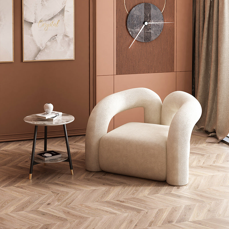 Mid-century Modern Arm Chair Round Arms Accent Armchair for Bedroom