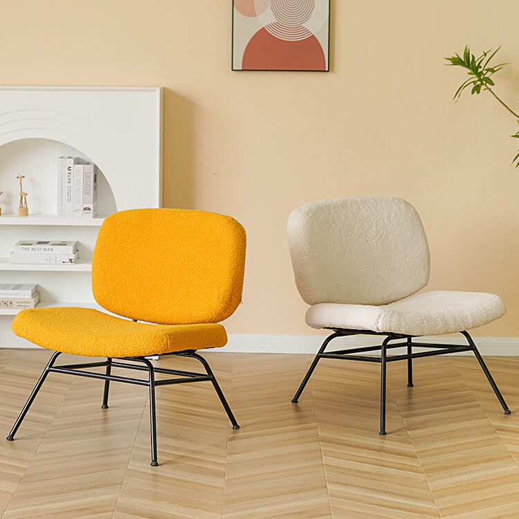 Armless Fixed Back Lounge Chair Modern Slipper Accent Chair for Living Room