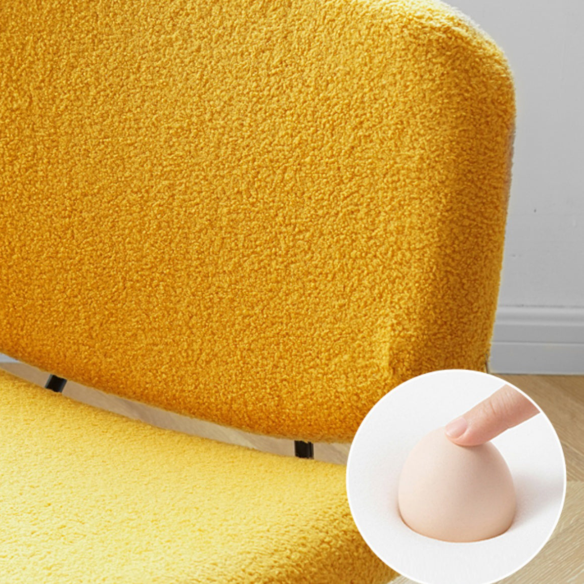 Armless Fixed Back Lounge Chair Modern Slipper Accent Chair for Living Room