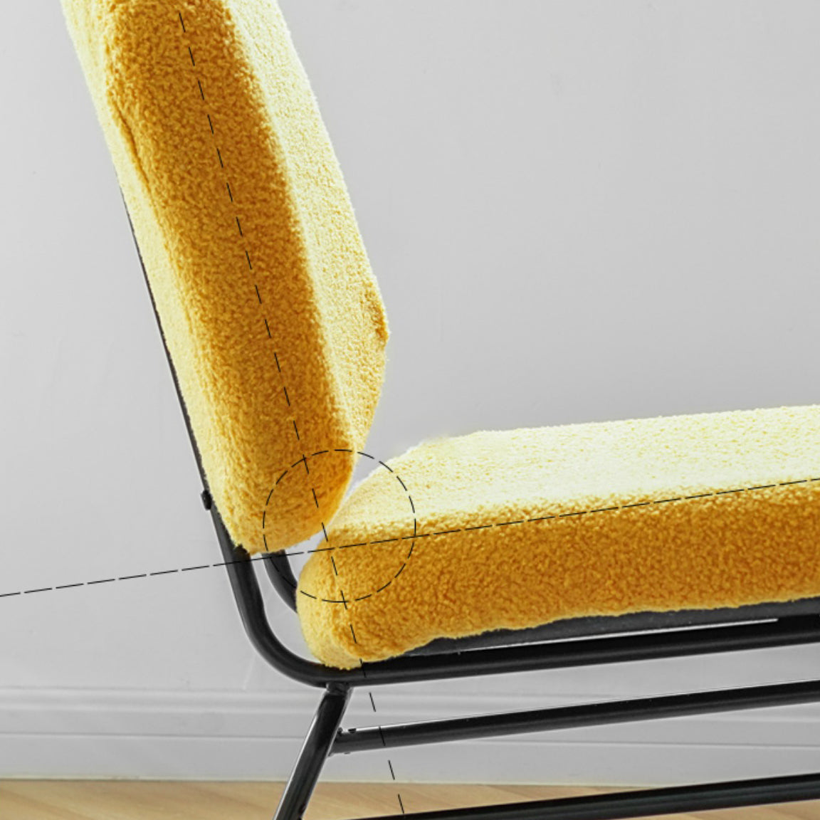 Armless Fixed Back Lounge Chair Modern Slipper Accent Chair for Living Room