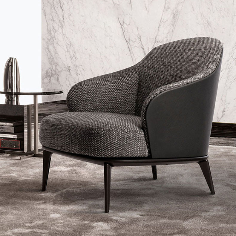 Mid-century Modern Accent Chair Solid Color Fixed Back Armchair