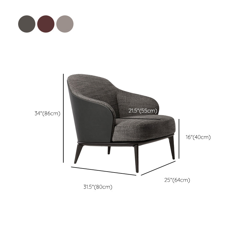 Mid-century Modern Accent Chair Solid Color Fixed Back Armchair