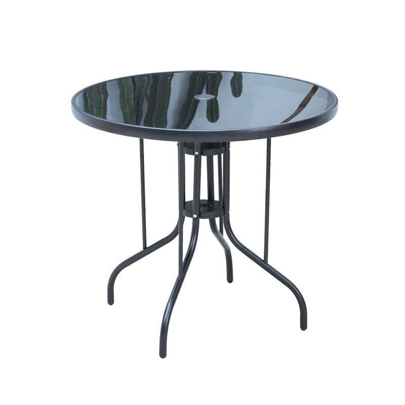 Industrial Bistro Table Water Resistant Glass/Plastic Top Table